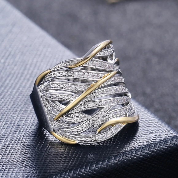 New Luxury 925 Silver Stackable Diamond Ring - Picture 3 of 6